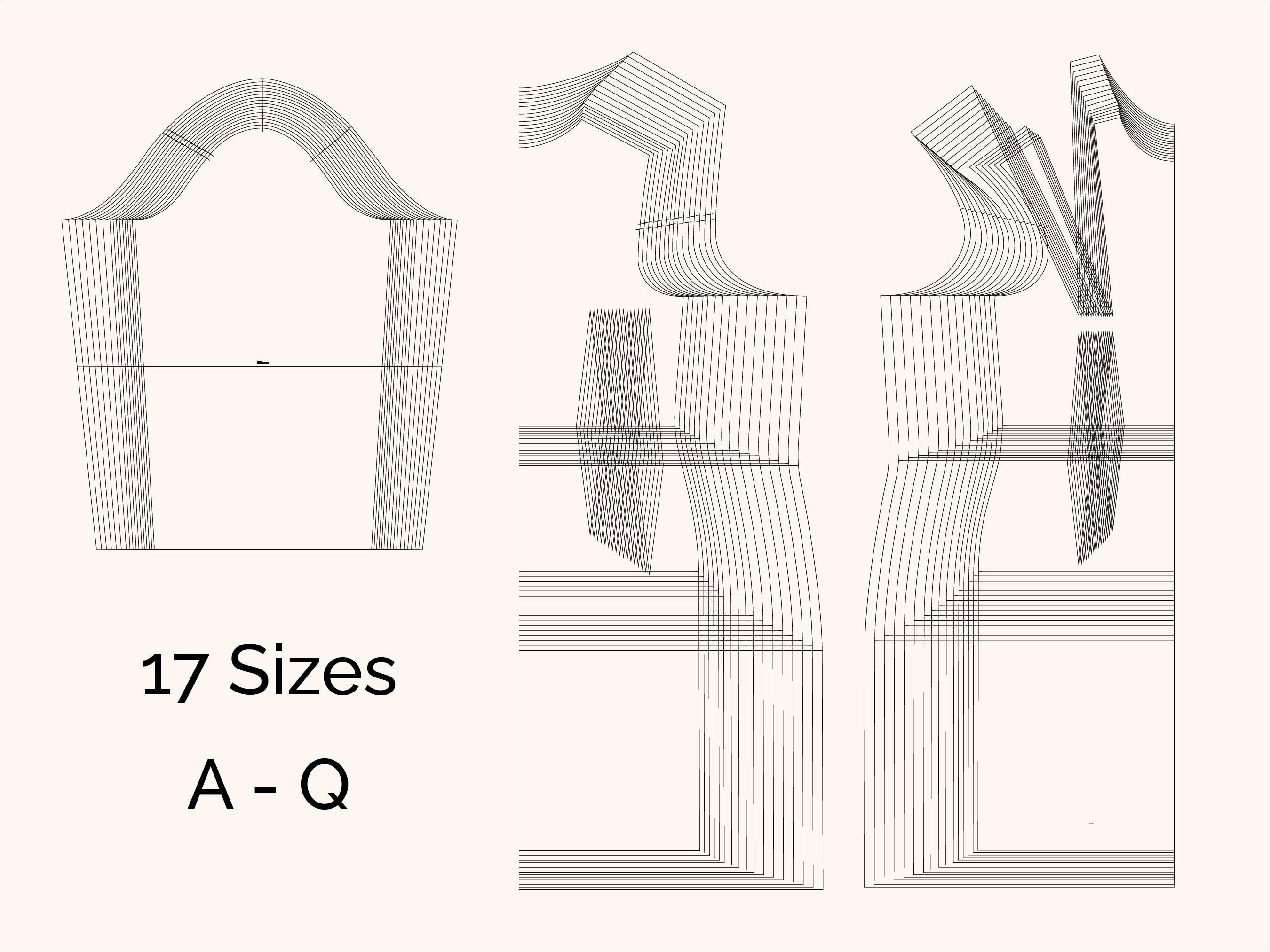 Sewing Pattern Blocks | Sizes 0-30 | Slopers for Patternmaking | Letter ...