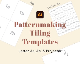 Sewing Pattern PDF Tiling Templates | Letter, A4, A0 & Projector Layouts | Adobe Illustrator Files