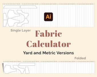 Fabric Calculator | Sewing Pattern Fabric Consumption Checker | Yard and Metric Versions | Adobe Illustrator Files | Sewing Pattern Designer