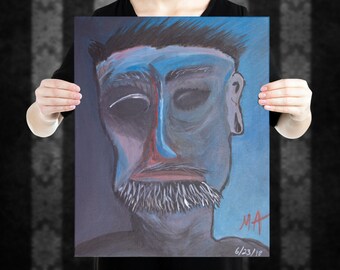 Abstract Self-Portrait Canvas Print: Surreal Acrylic Painting by Michael Angelo (16 x 20)