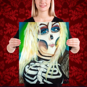 Skeleton Queen Canvas Print/Michael Angelo Art/16 x 20 Day of the Dead Portrait/Sugar Skull Art/Gothic Wall Art/Dia De Los Muertos Wall Art