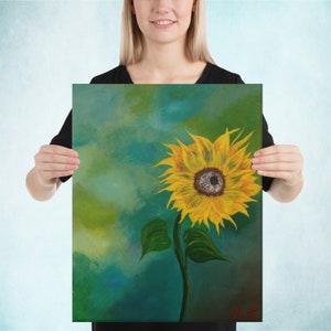 Something to Smile About Canvas Print/16 x 20 Sunflower Decor/Quarantine Gift/Flower Art Print on Canvas/Canvas Wall Art Ready to Hang