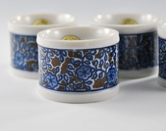 Set of Four Vintage Takahashi Japan Ceramic Napkin Rings, Java Porcelain