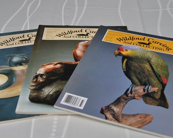 Wildfowl Carving & Collecting Magazines, lot of three vintage magazines, Wood carving, Whittling, 1993 Back Issues, craft supplies