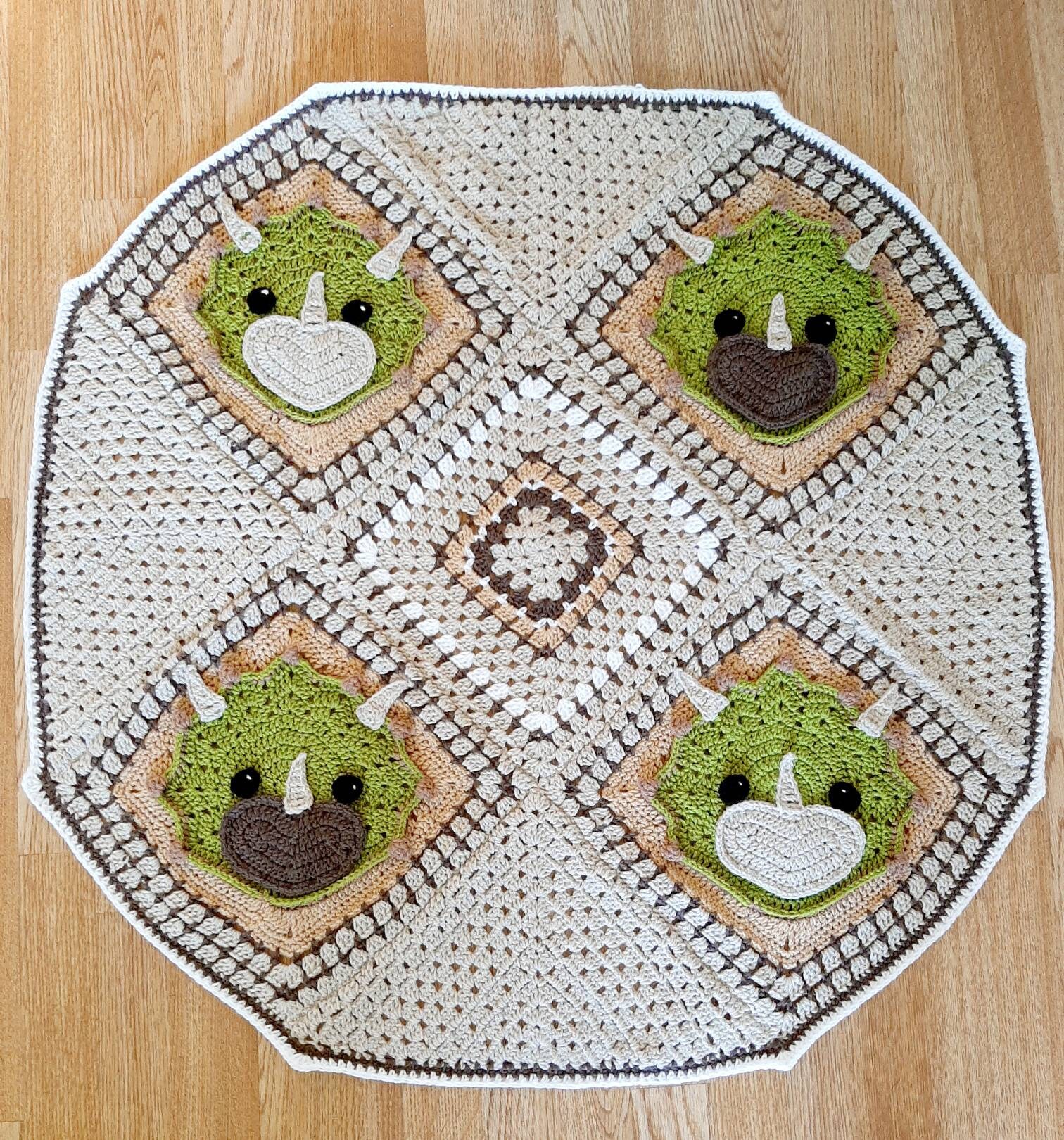 Dinosaur baby blanket hand made crochet Etsy