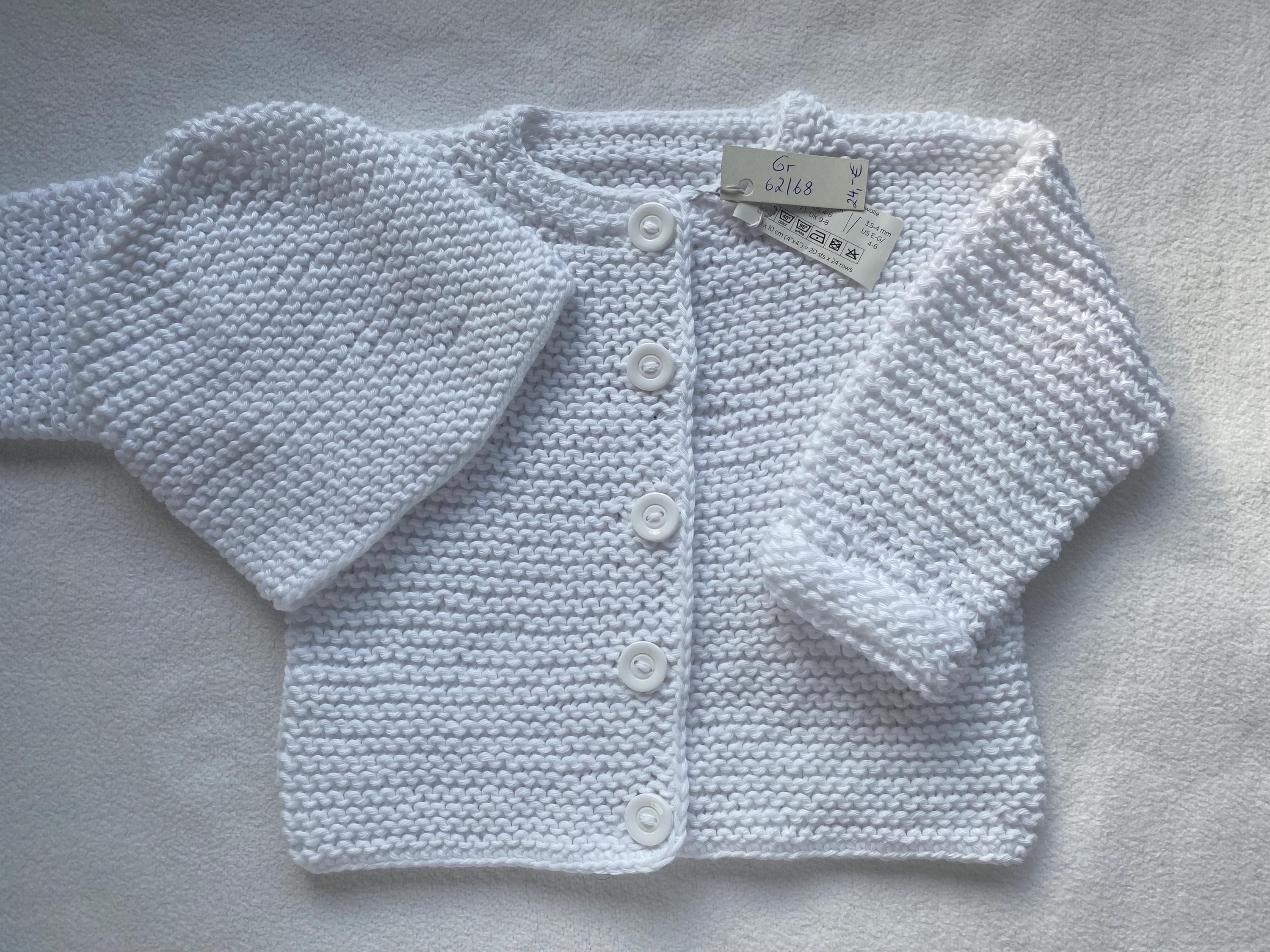 Babygarnitur 62/68 in weiß bestehend aus Jacke und passendem