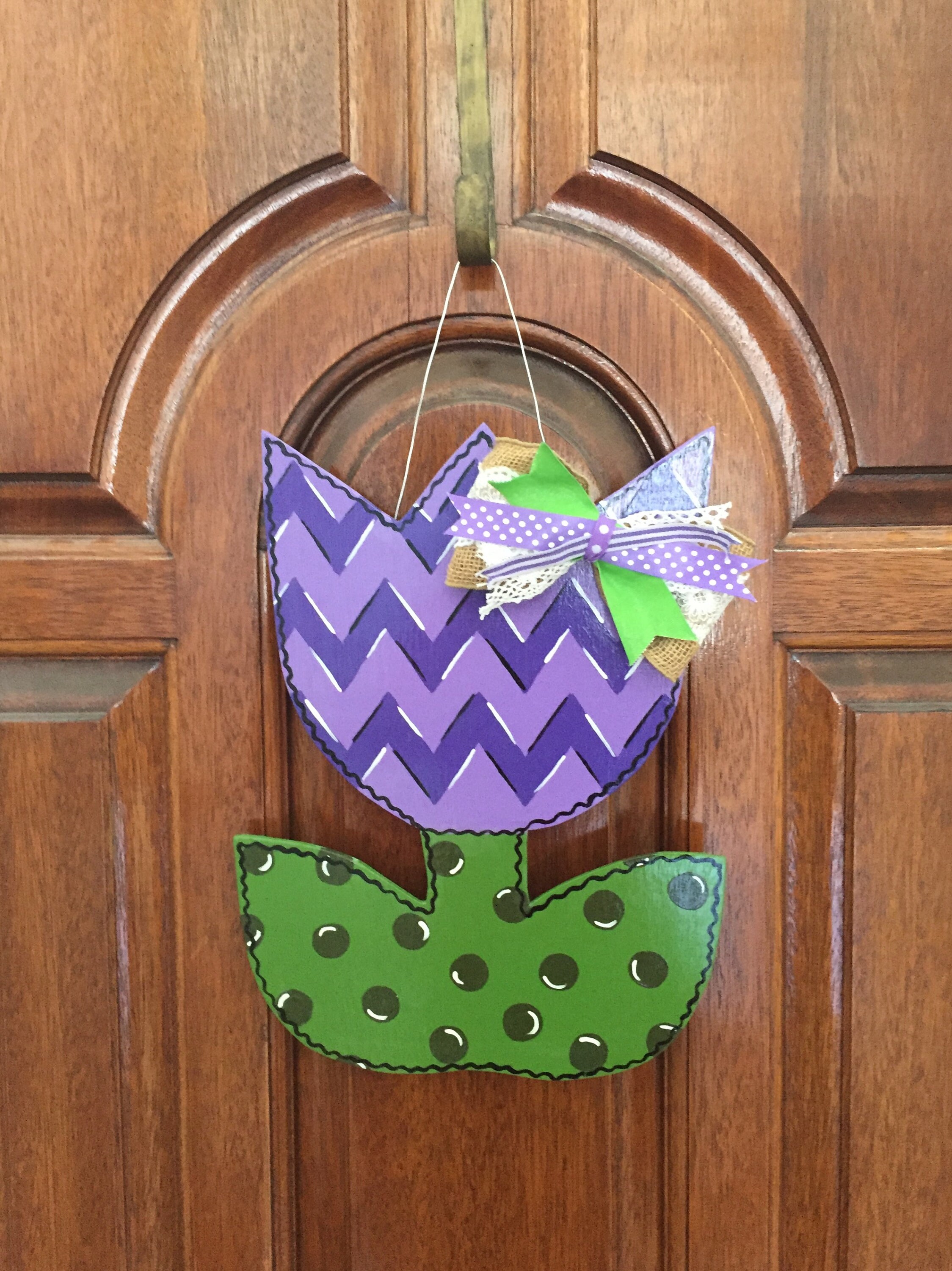 Tulip Door Hanger Flower Door Hanger Spring Door Hanger Etsy