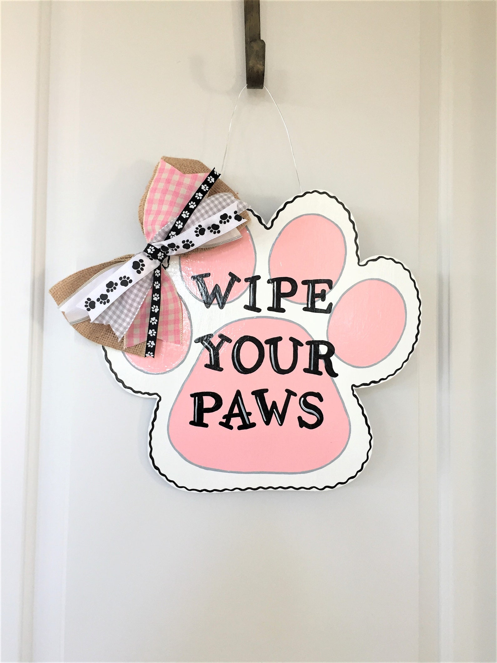 Paw Print Door Hanger, Pet Lover Door Hanger, Dog Lover Door Hanger, Cat Lover Door Hanger, Paw