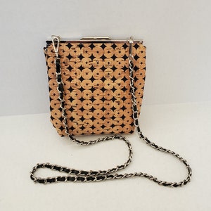 Bolso de corcho cortado con láser con correa desmontable, bolso de noche de corcho, bolso de corcho crossbody, bolso de corcho con correa desmontable, corcho cortado con láser
