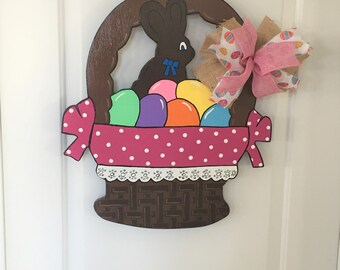 Easter Basket Door Hanger, Easter Bunny Door Hanger, Easter Egg Door Hanger, Easter Decoration, Spring Door Hanger, Easter Door Hanger