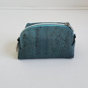 Blue Cork Zipper Pouch, Blue Cork Zipper Bag, Blue Cork Makeup Bag, Blue Cork Gadget Bag, Blue Cork Toiletry Bag, Small Blue Cork Bag