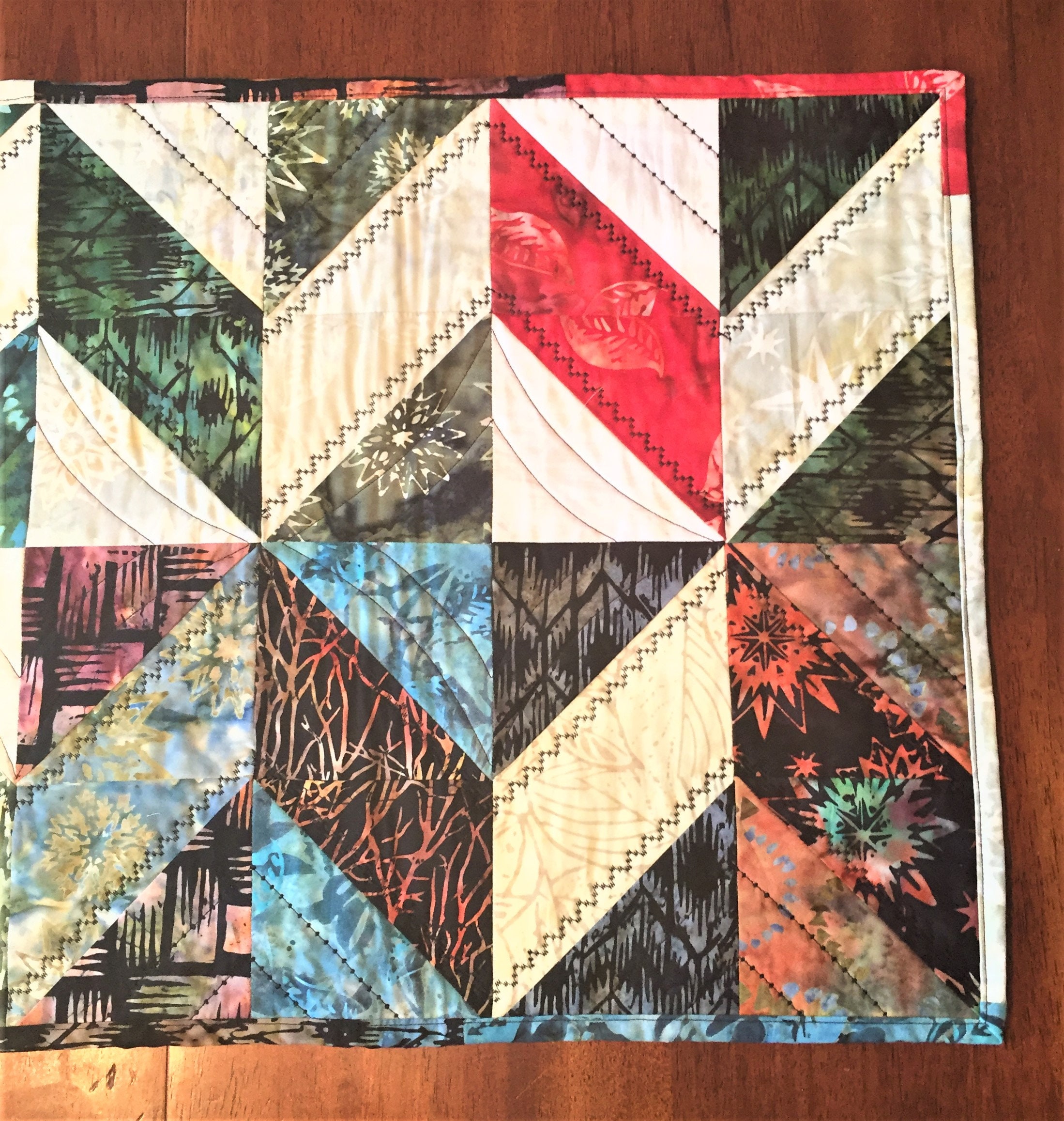 Quilted Chevron Table Runner, Quilted Zigzag Table Runner, Chevron ...