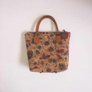Bolso de corcho estampado floral, bolso de corcho impreso, bolso de corcho impreso, bolso de corcho estampado floral, tela de corcho impreso, corcho floral