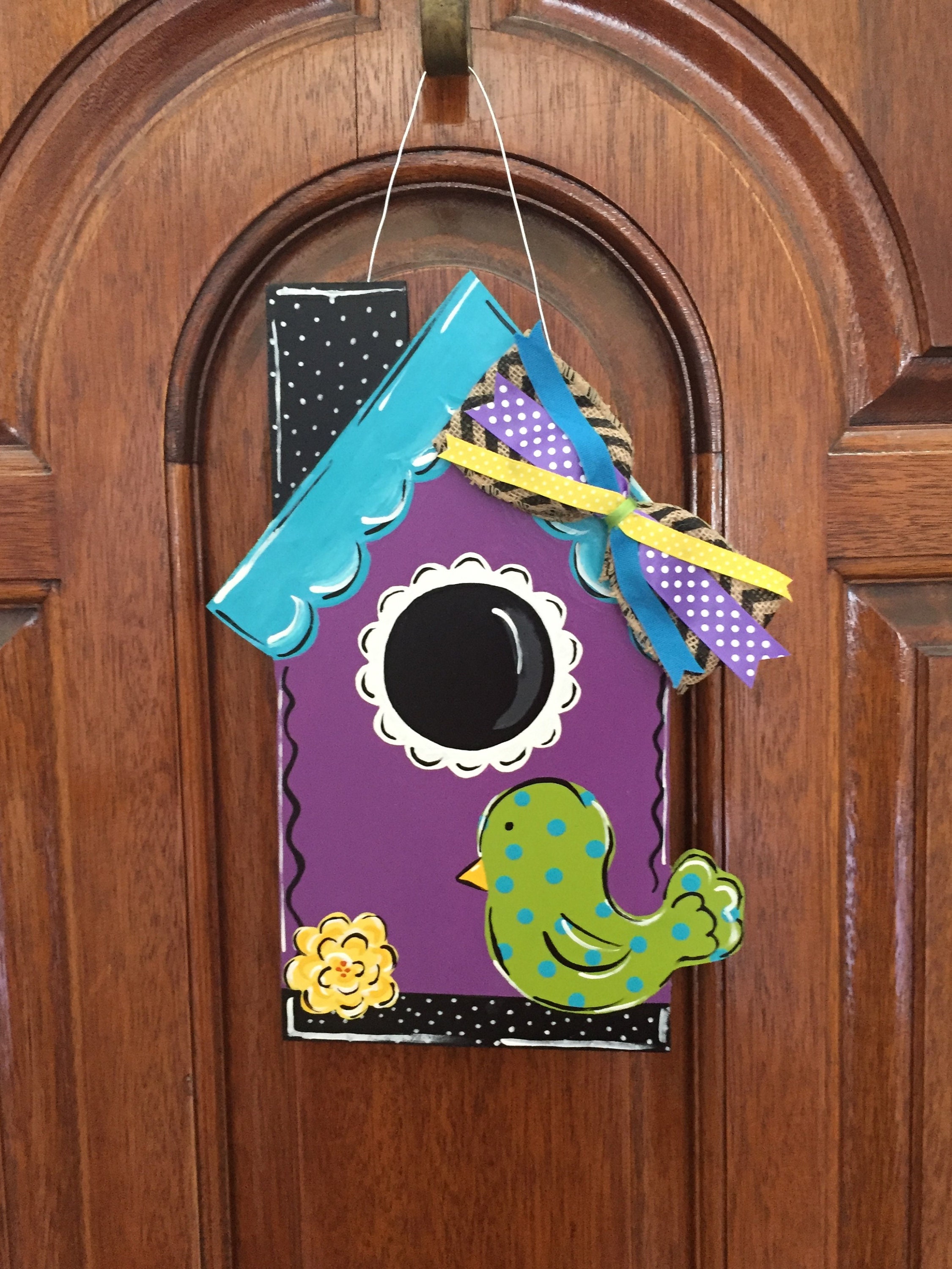 Birdhouse Door Hanger Spring Door Hanger Bird Door Hanger Etsy