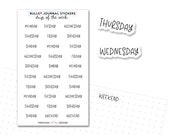 Days of the Week Stickers, Weekdays