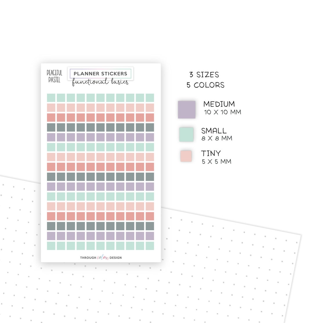 Square Sticker Tiny Sticker Planner Functional Stickers Bullet Journal ...