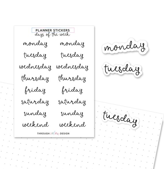 Days of the Week Stickers