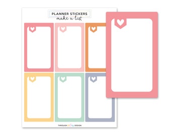 list stickers boxes happy planner Erin Condren stickers functional note stickers functional boxes with lines remember note stickers full box