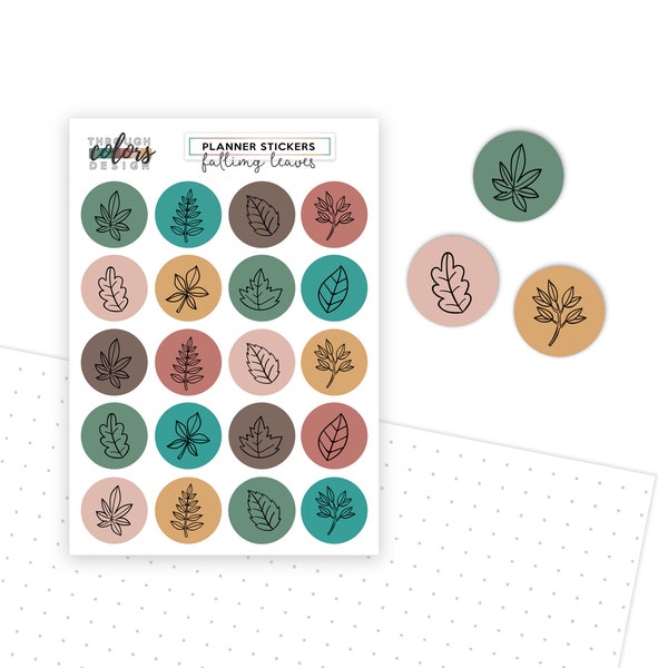 autumn stickers fall stickers planner autumn leaves nature stickers round stickers date cover stickers winter autumn kit planner fall kit