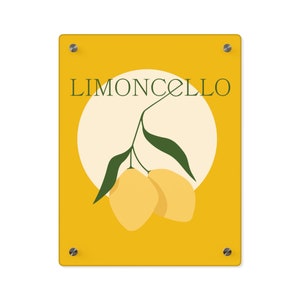 Acrylic Limoncello Wall Art Panels - Vintage Minimalist Lemons Print - Available in multiple sizes