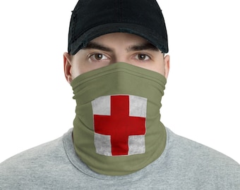 Polaina para el cuello/mascarilla facial de la unidad 4077 de M*A*S*H - Diseño de ambulancia - Reutilizable y transpirable - Mascarillas para fanáticos