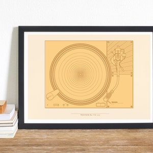 Technics SL-110 Record Player – Giclée Art Poster Print – Sunset Yellow