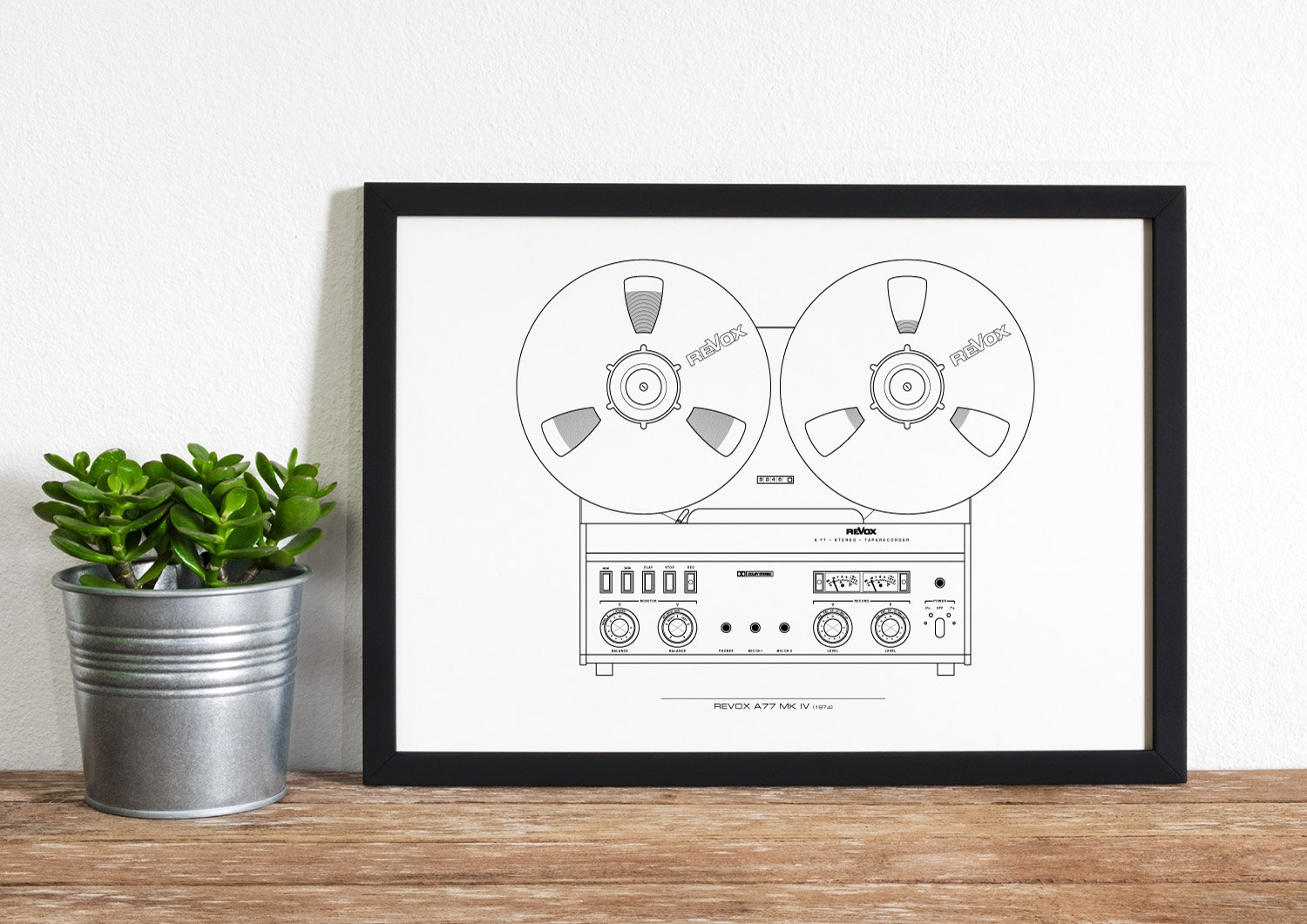 Revox A77 MKIV Reel-to-reel Tape Recorder Giclée Art Poster Print