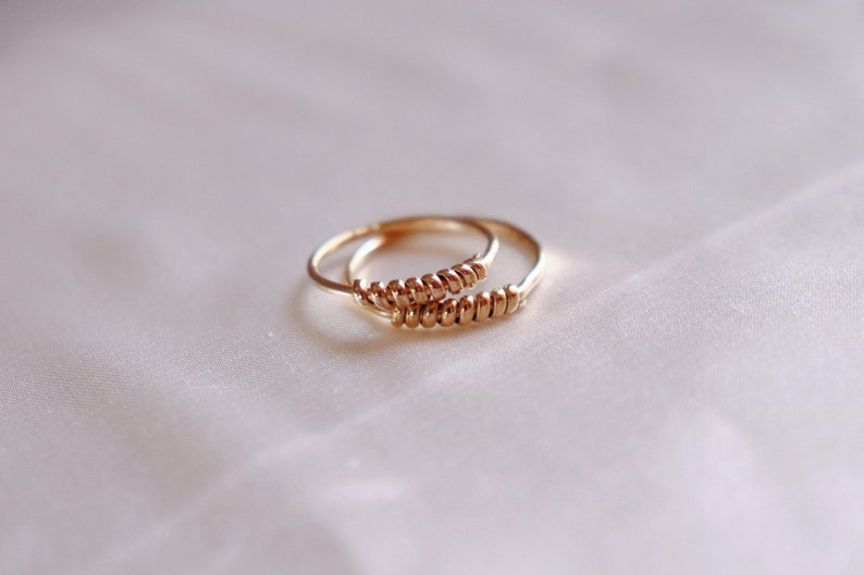 14k Gold filled croissant ring, handmade gold filled ring, twist ring, dainty ring, band ring, stacking rings image 7