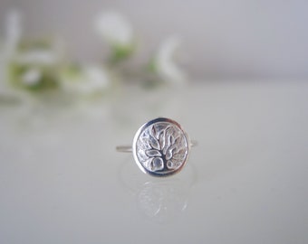 Solid silver tree of life ring, sterling silver ring, tree of life ring