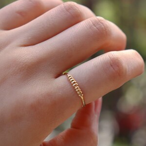 14k Gold filled croissant ring, handmade gold filled ring, twist ring, dainty ring, band ring, stacking rings image 9