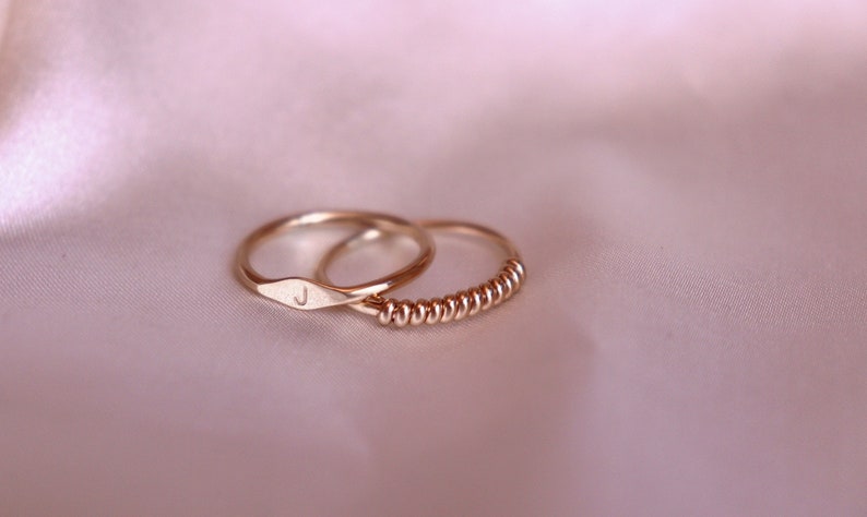 14k Gold filled croissant ring, handmade gold filled ring, twist ring, dainty ring, band ring, stacking rings image 6