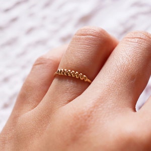 14k Gold filled croissant ring, handmade gold filled ring, twist ring, dainty ring, band ring, stacking rings image 4