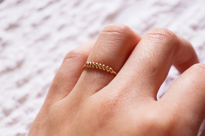 14k Gold filled croissant ring, handmade gold filled ring, twist ring, dainty ring, band ring, stacking rings image 4