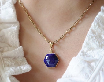 One of a kind, Lapis stone necklace, gold lapis necklace, statement necklace, gold necklace, gemstone necklace,