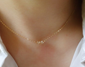 Sierlijke citrienketting: 14k gold filled, geboortesteen november