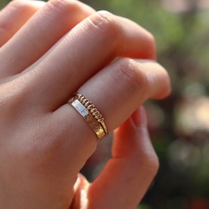 14k Gold filled croissant ring, handmade gold filled ring, twist ring, dainty ring, band ring, stacking rings image 3