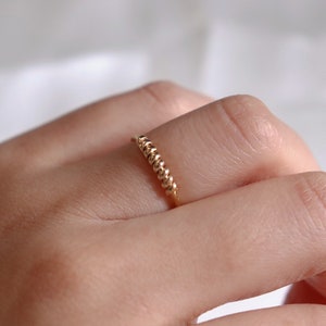 14k Gold filled croissant ring, handmade gold filled ring, twist ring, dainty ring, band ring, stacking rings image 8