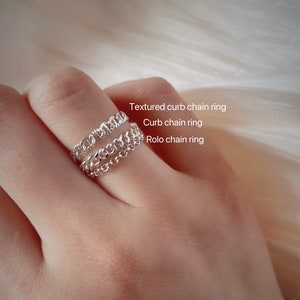 Chain ring, Curb chain ring, Rolo chain ring, stacking ring, band ring, dainty ring, minimalist ring