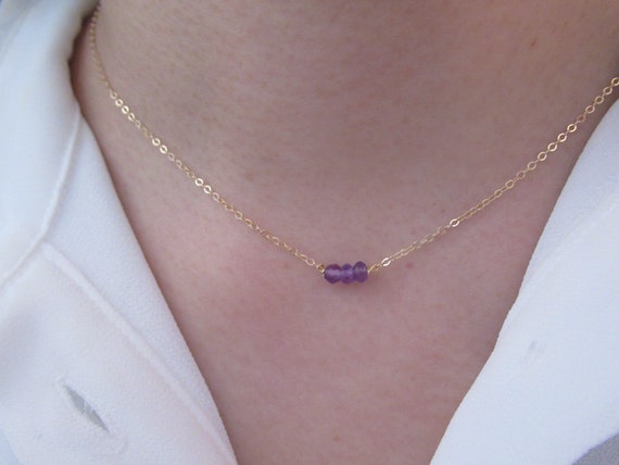Dainty amethyst best sale necklace