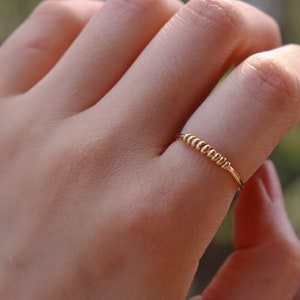 14k Gold filled croissant ring, handmade gold filled ring, twist ring, dainty ring, band ring, stacking rings image 2