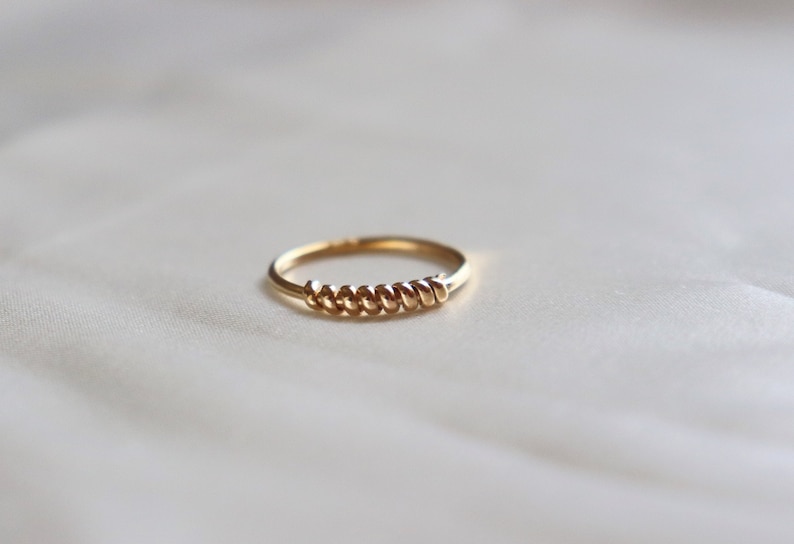 14k Gold filled croissant ring, handmade gold filled ring, twist ring, dainty ring, band ring, stacking rings image 1