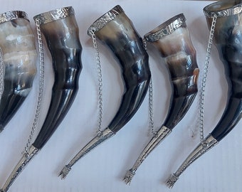 Lot of  5 . Handmade wine drinking horn. (VIKING HORN)