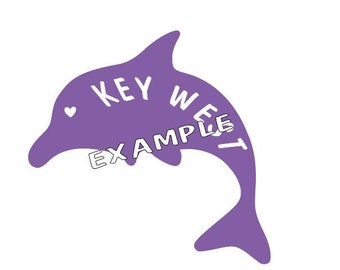 Key West Dolphin  with heart eye SVG file for Cricut and Silhouette vinyl cutter iron on decal  florida summer vacation family love sea