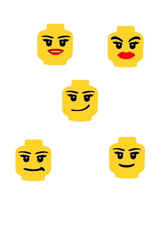 5 Girl Lego Heads svg only great vinyl cutter sublimation | Etsy