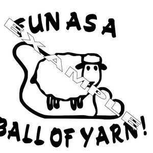 Fun as a ball of yarn !  sheep heart  SVG & PNG files for Cricut and Silhouette vinyl cutter iron on htv decal throw pillow knitting