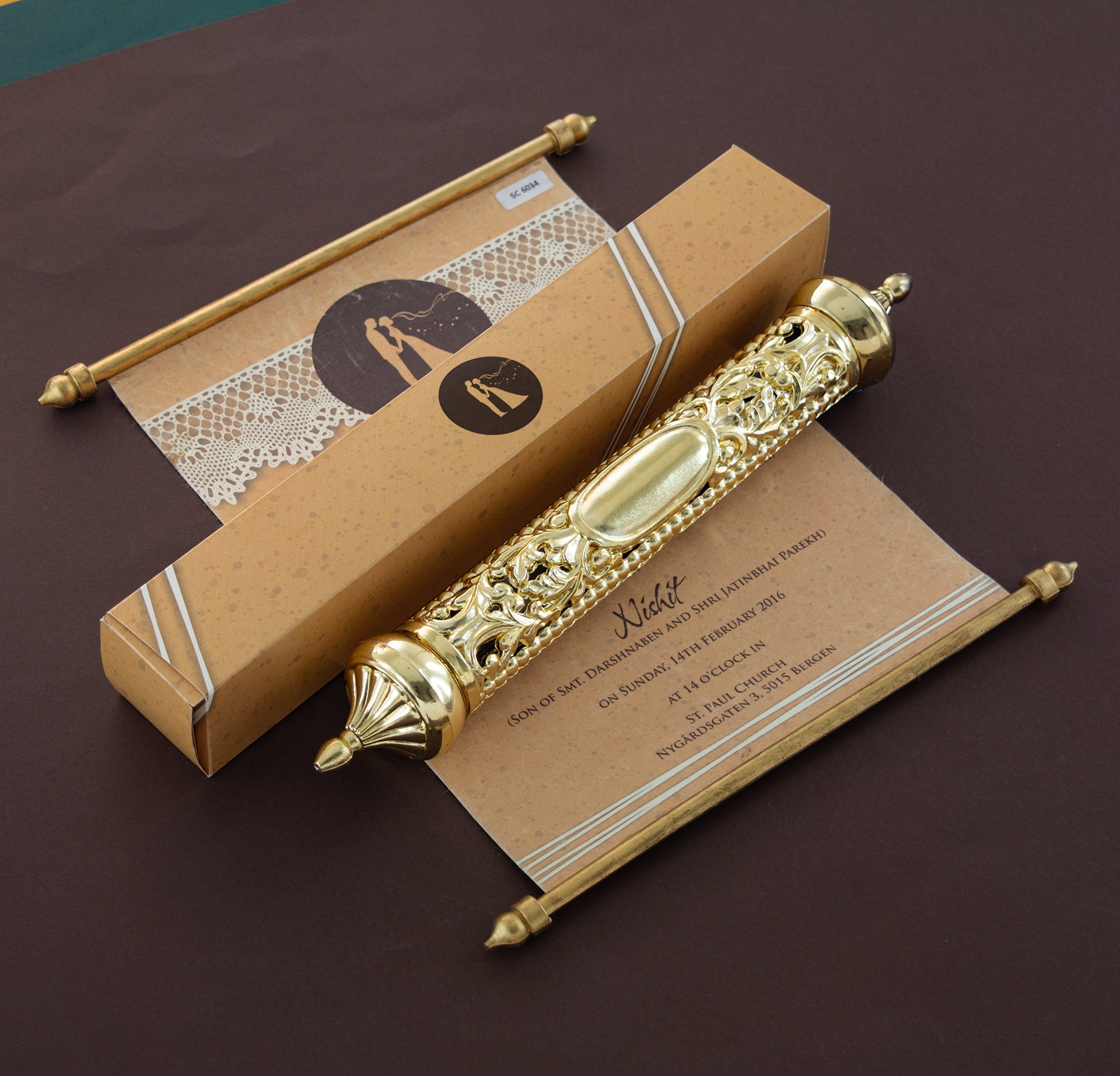 Royal Scroll Wedding Cards, Scroll Wedding Invitation at best