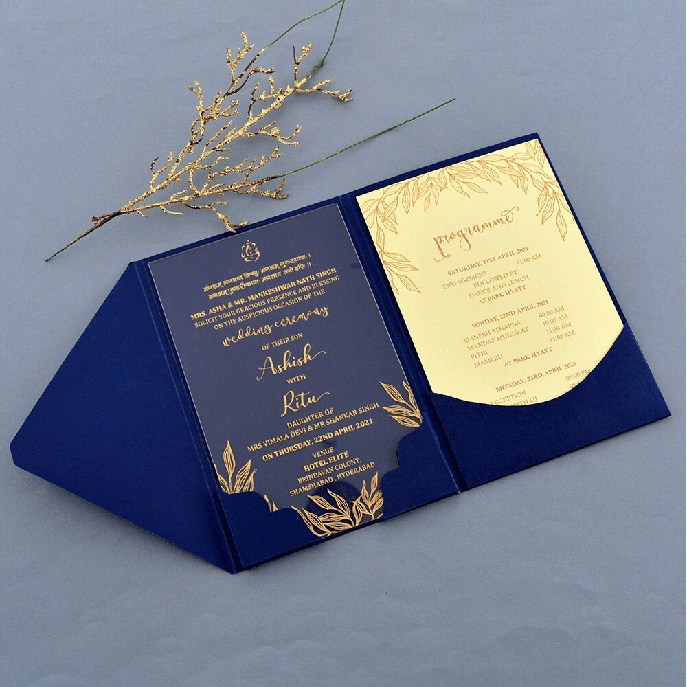 Elegant Acrylic Wedding Invitation Etsy