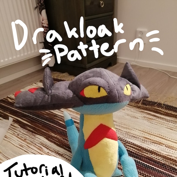 Drakloak, Pokemon inspired plushie pattern and tutorial