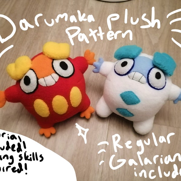 Darumaka, Pokemon Inspired Plushie PDF pattern and tutorial