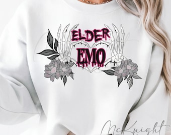 Elder Emo Scene Girl Shirt Design PNG – Y2K Punk Decal for Sublimation, DTF, Music Lovers, Digital Download, Millennial Alt Shirt - Skellie
